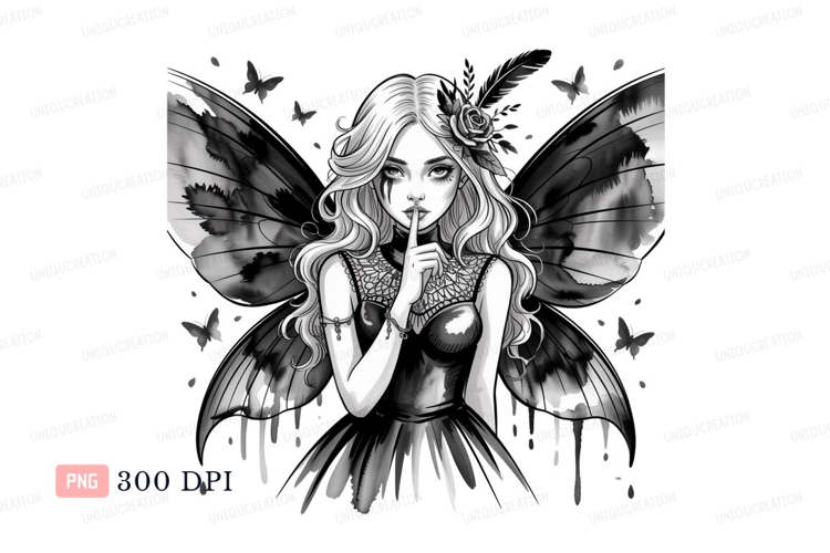Black And White Butterfly Clipart Image 16