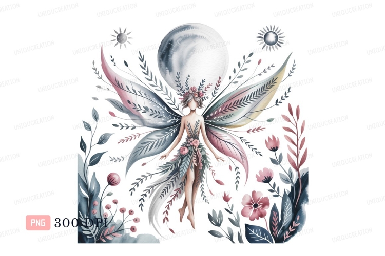 Ethereal fairy moon floral wings image example image 1