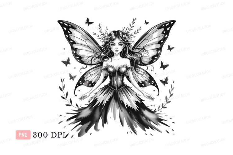 Black And White Butterfly Clipart Image 15