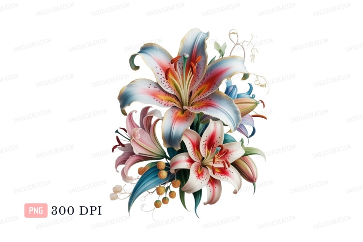 Colorful lily bouquet lilies flowers