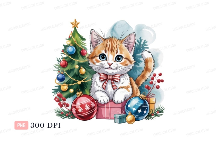 Orange tabby kitten with blue eyes and red bow tie