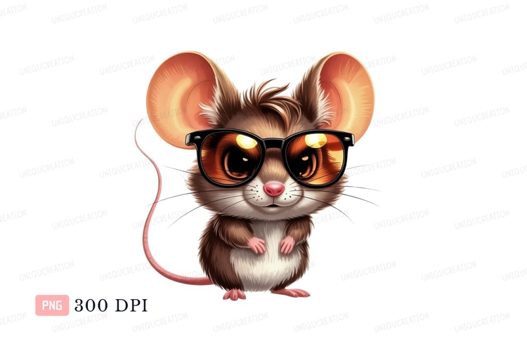 Adorable mouse wearing sunglasses rodent animal