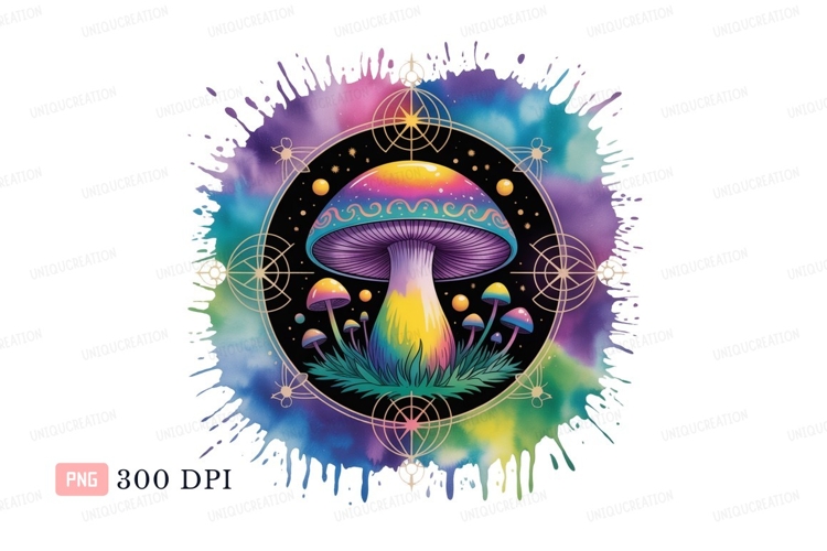 Psychedelic mushroom cosmic circle fantasy