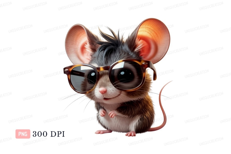 Cute mouse wearing glasses animal rodent