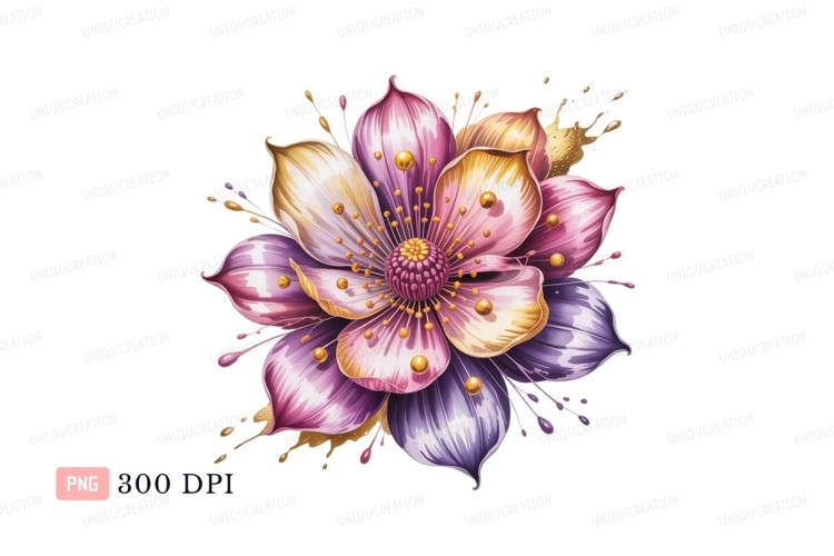Purple Flower Clipart Image 19