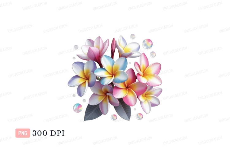 Tropical floral arrangement with colorful blossoms