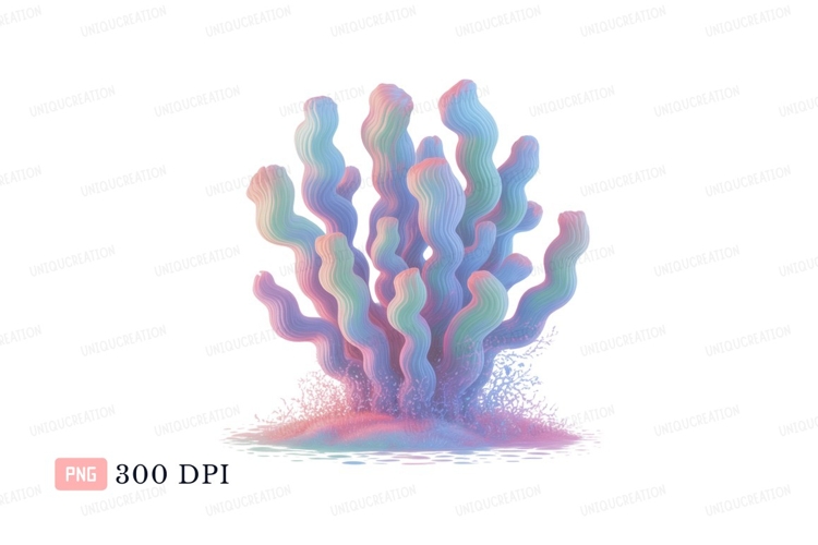 Pastel coral reef growth ocean water