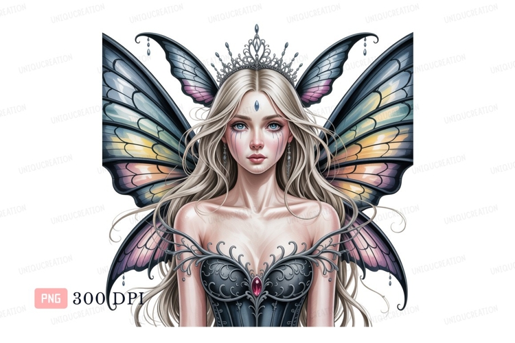 Blonde fairy queen with iridescent wings image
