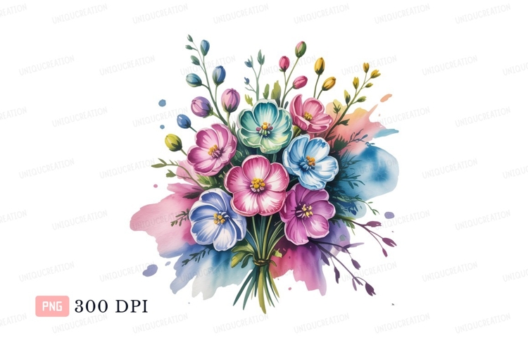 Blue Flowers Clipart Image 5