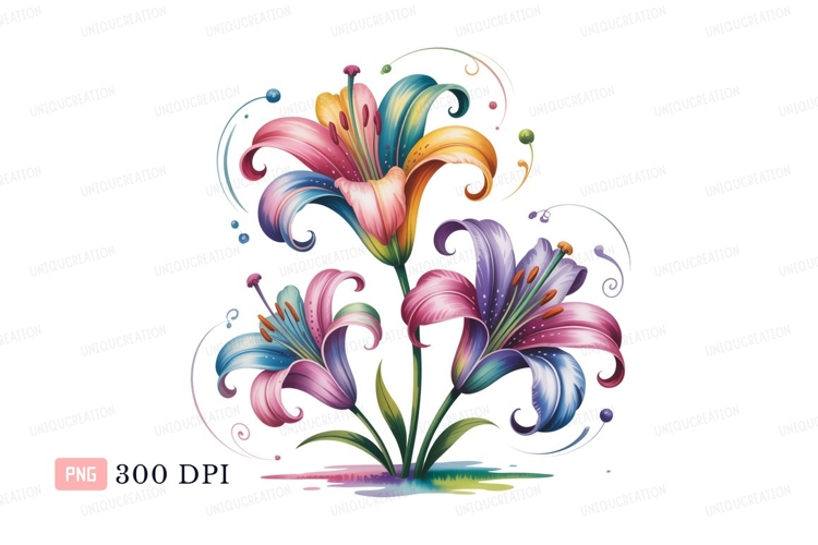Blue Flowers Clipart Image 2