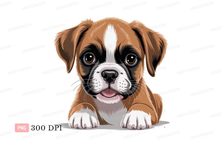 Adorable boxer puppy with big eyes canine animal
