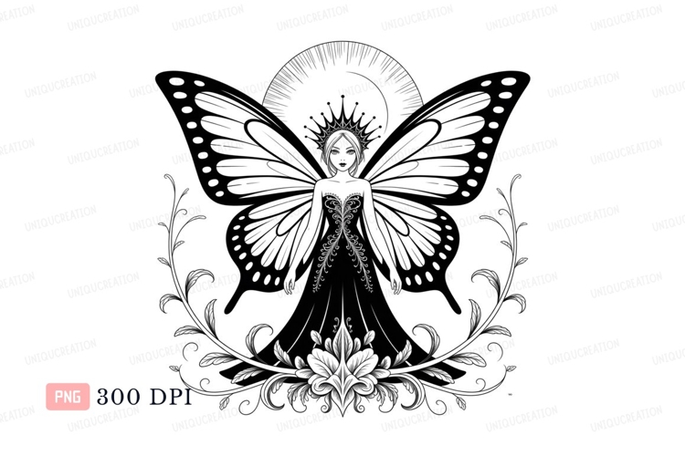 Angelic figure with crown and wings ethereal divine