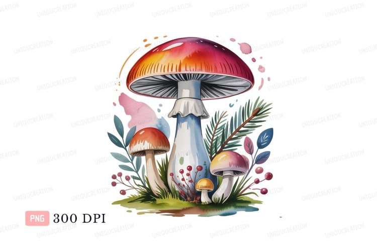 Colorful mushrooms forest nature fungi woodland