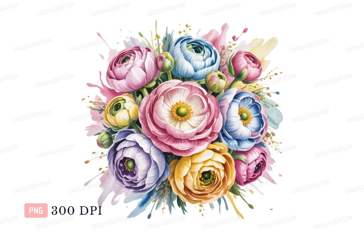 Blue Flowers Clipart Image 19