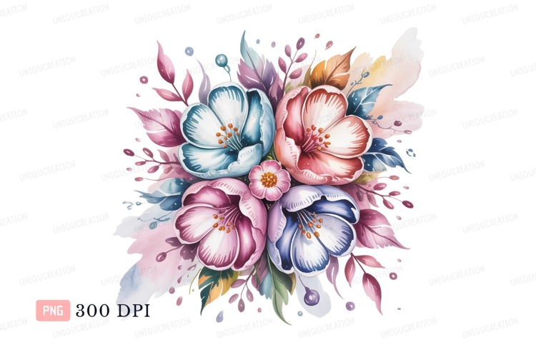 Blue Flowers Clipart Image 14
