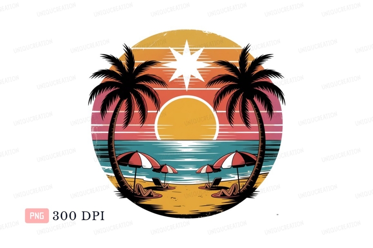 Tropical beach sunset relaxation ocean palm