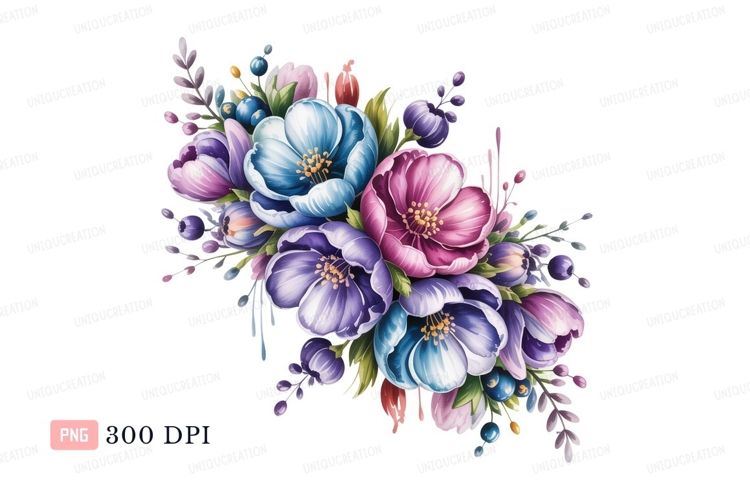 Blue Flowers Clipart