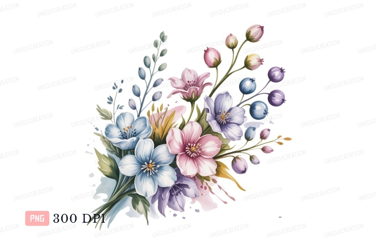 Blue Flowers Clipart Image 24
