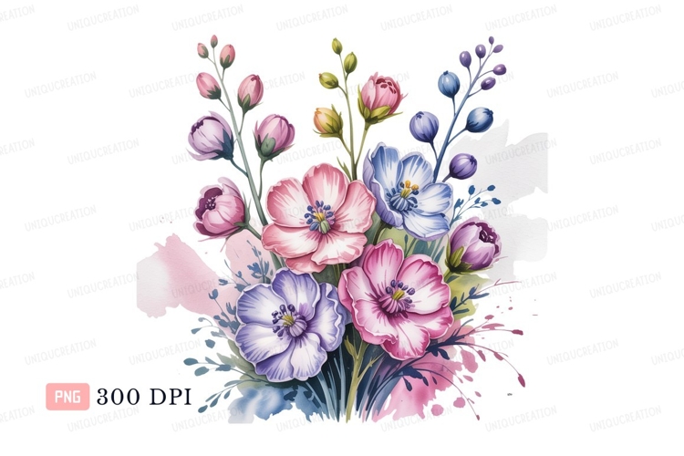 Blue Flowers Clipart Image 18