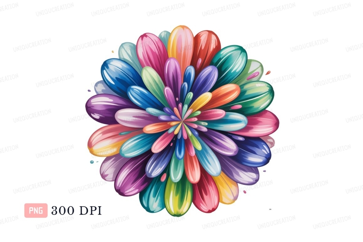 Vibrant abstract flower petals explosion bloom colorful
