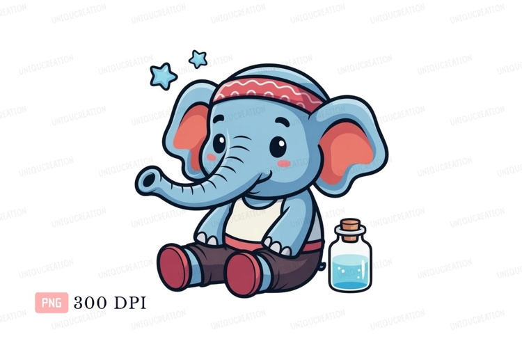 Cute Elephant Clipart Image 8
