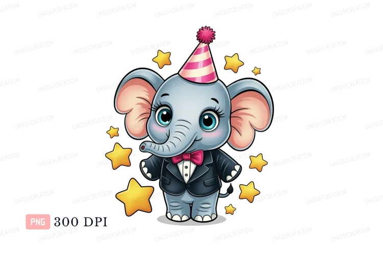 Cute Elephant Clipart Image 16