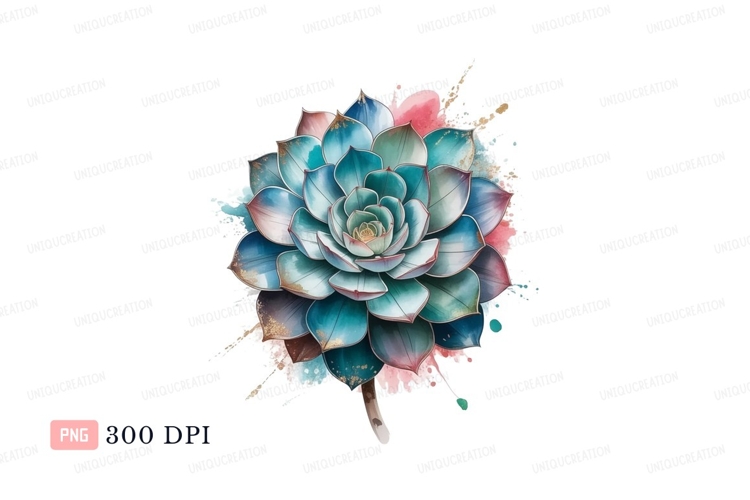 Watercolor Succulent Clipart Image 10