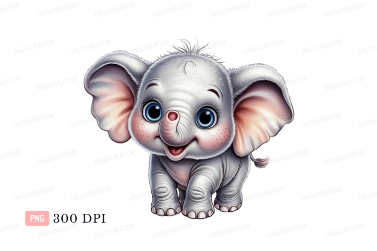 Cute Elephant Clipart Image 16