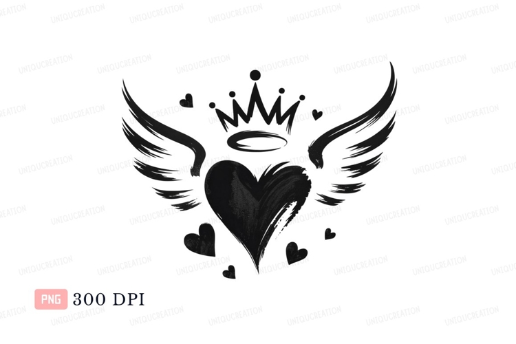 Heart wings crown halo love