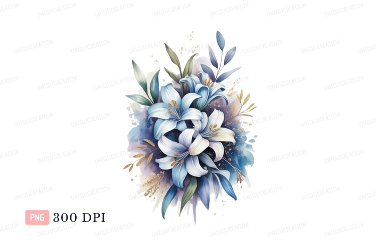 Blue Flowers Clipart Image 6