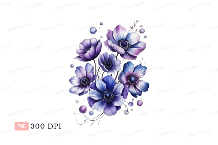 Blue Flowers Clipart Image 13