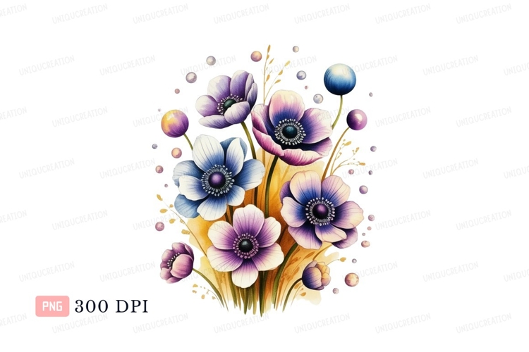 Blue Flowers Clipart Image 2