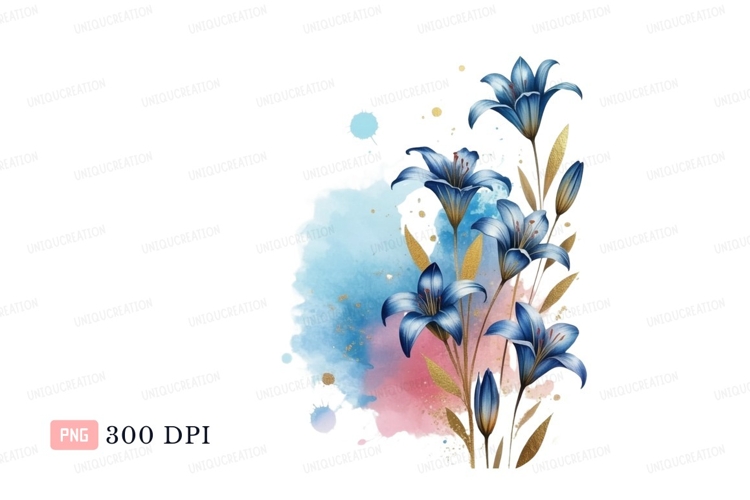 Blue Flowers Clipart Image 9
