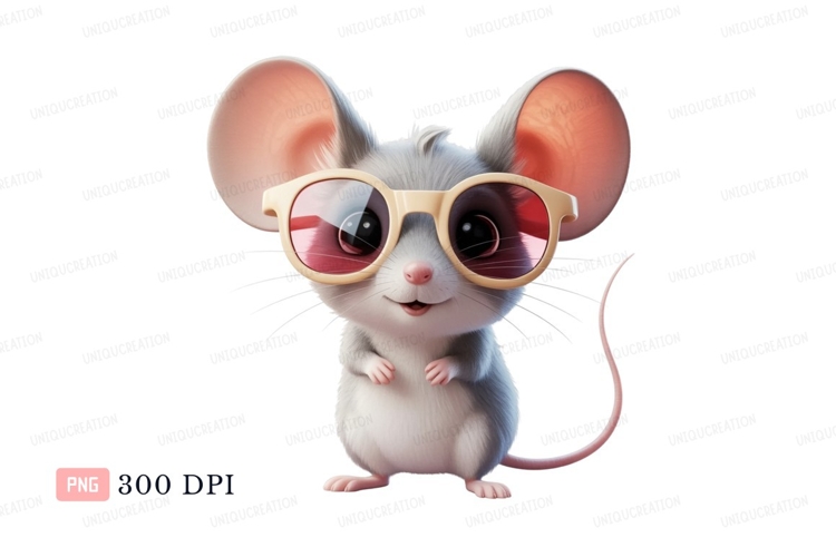 Cute mouse wearing sunglasses animal rodent