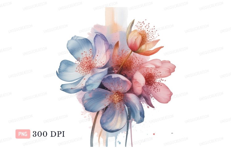 Blue Flowers Clipart Image 9