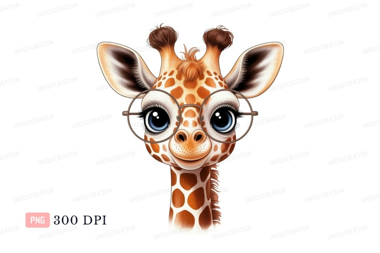Adorable Giraffe Wearing Glasses animal cute
