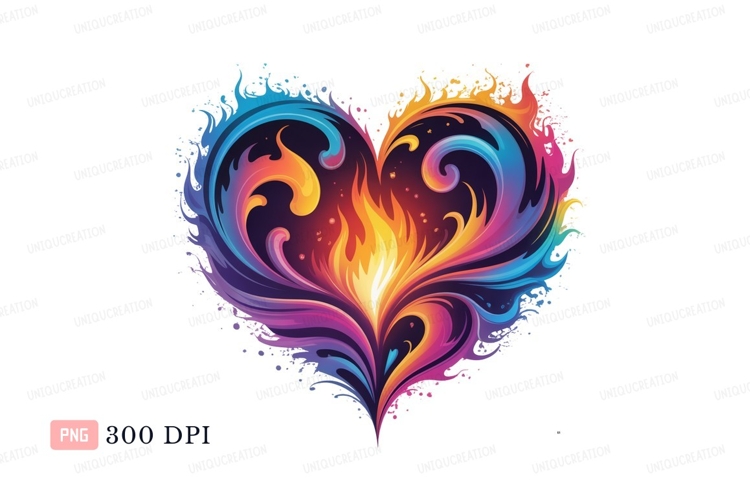 Fiery Heart Swirls fire flame