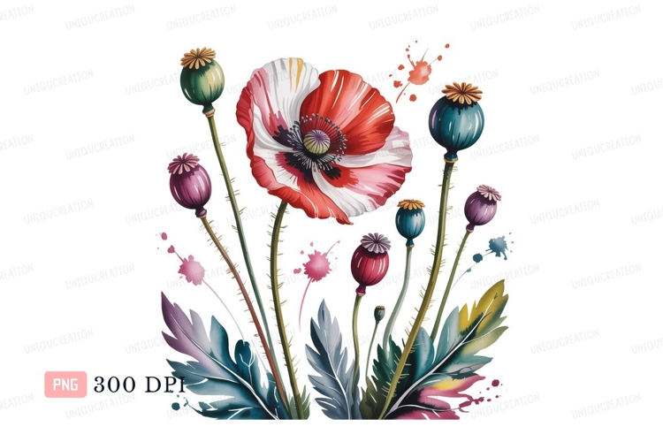 Red Flower Clipart Image 21