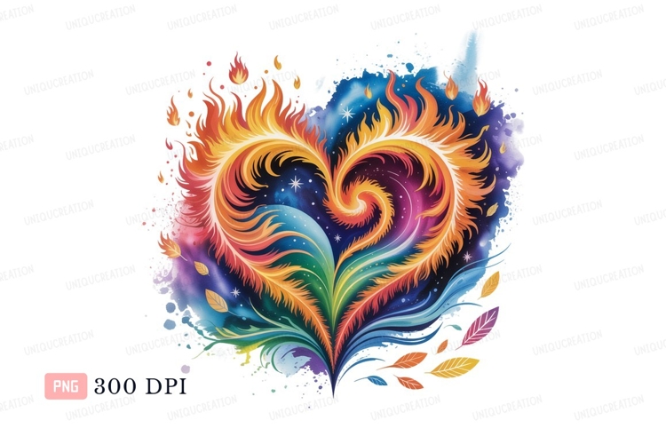 Fiery Heart Swirl fire phoenix