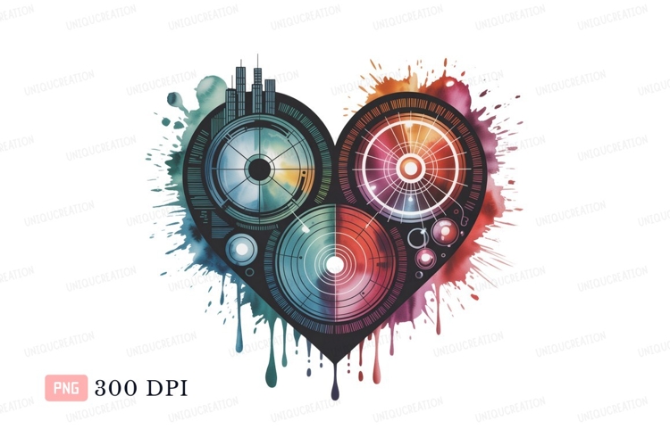 Heart abstract technological design digital