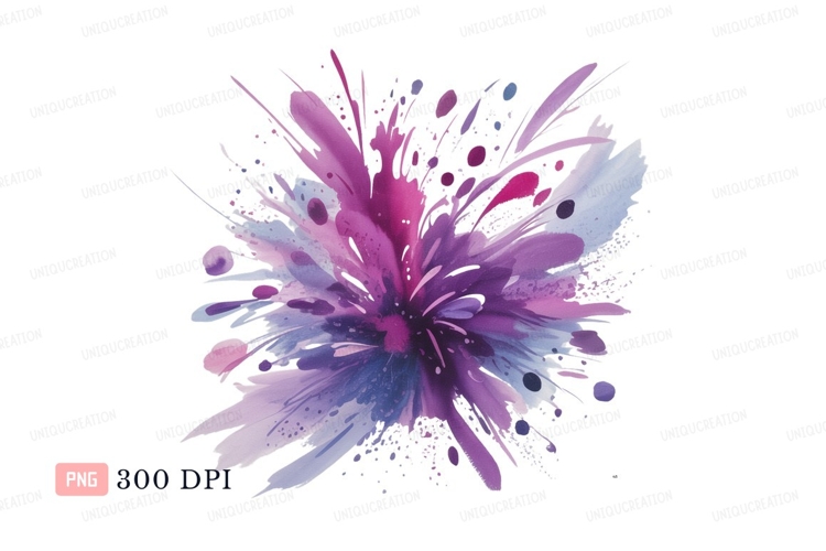 Purple pink abstract splash paint
