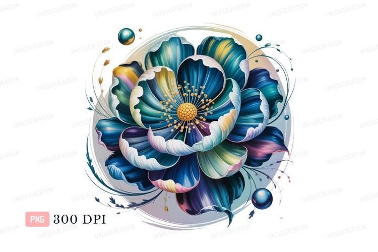 Blue Flower Clipart Image 4