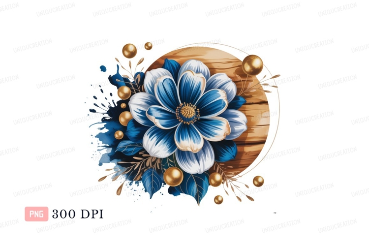 Blue Flower Clipart Image 2