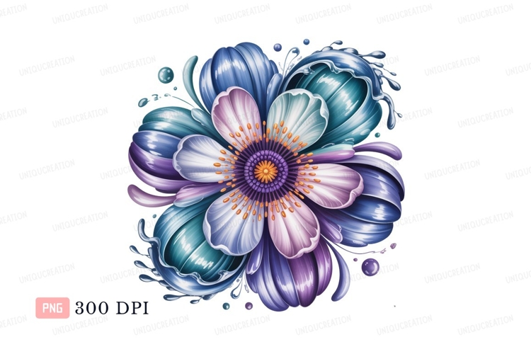 Blue Flower Clipart Image 4