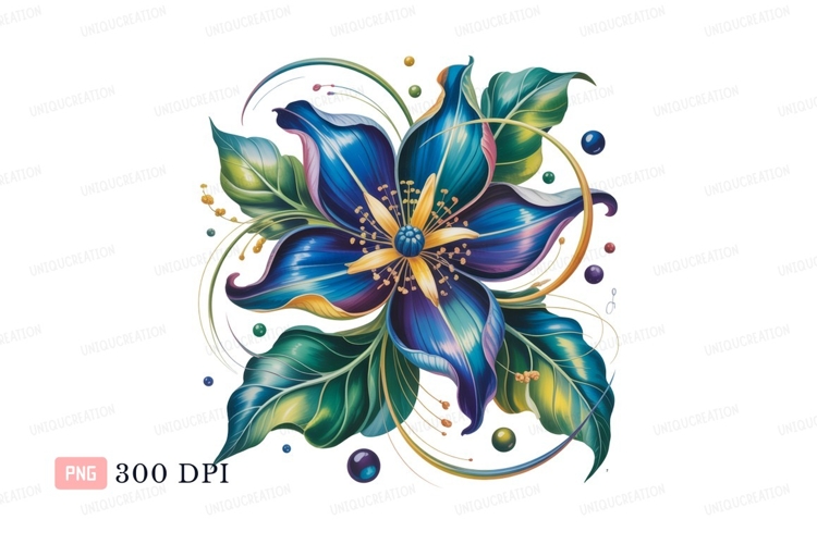 Blue Flower Clipart Image 24