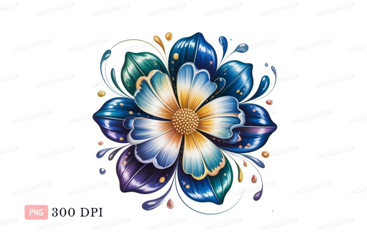 Blue Flower Clipart Image 13