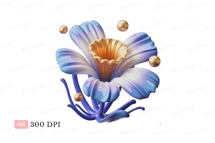 Blue Flower Clipart Image 23