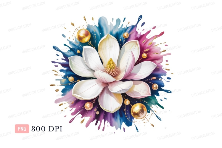 Blue Flower Clipart Image 3
