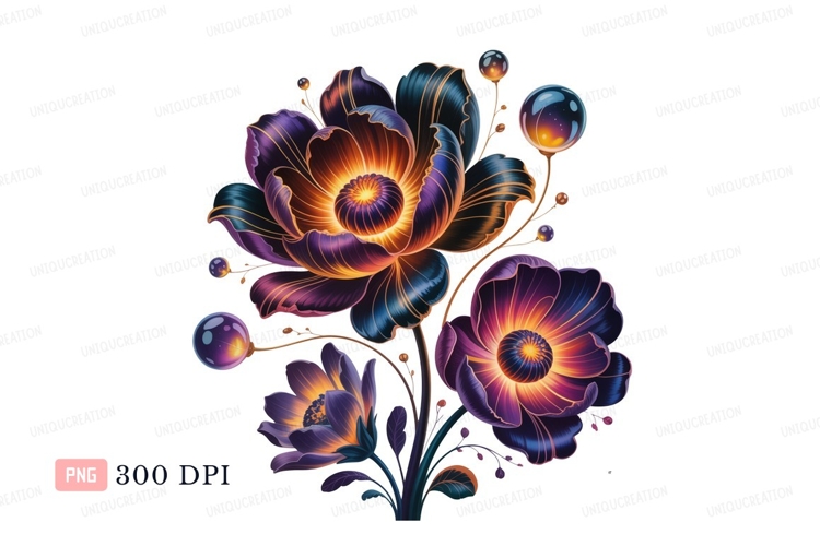 Blue Flowers Clipart Image 9