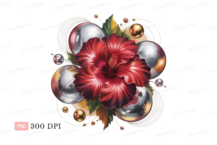 Red Flower Clipart Image 5